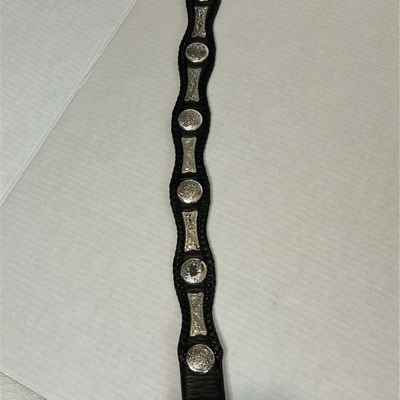 Vintage Tony Lama Black Leather Belt with Silver Accents Size 30, 1 1/2” wide - Picture 8 of 15